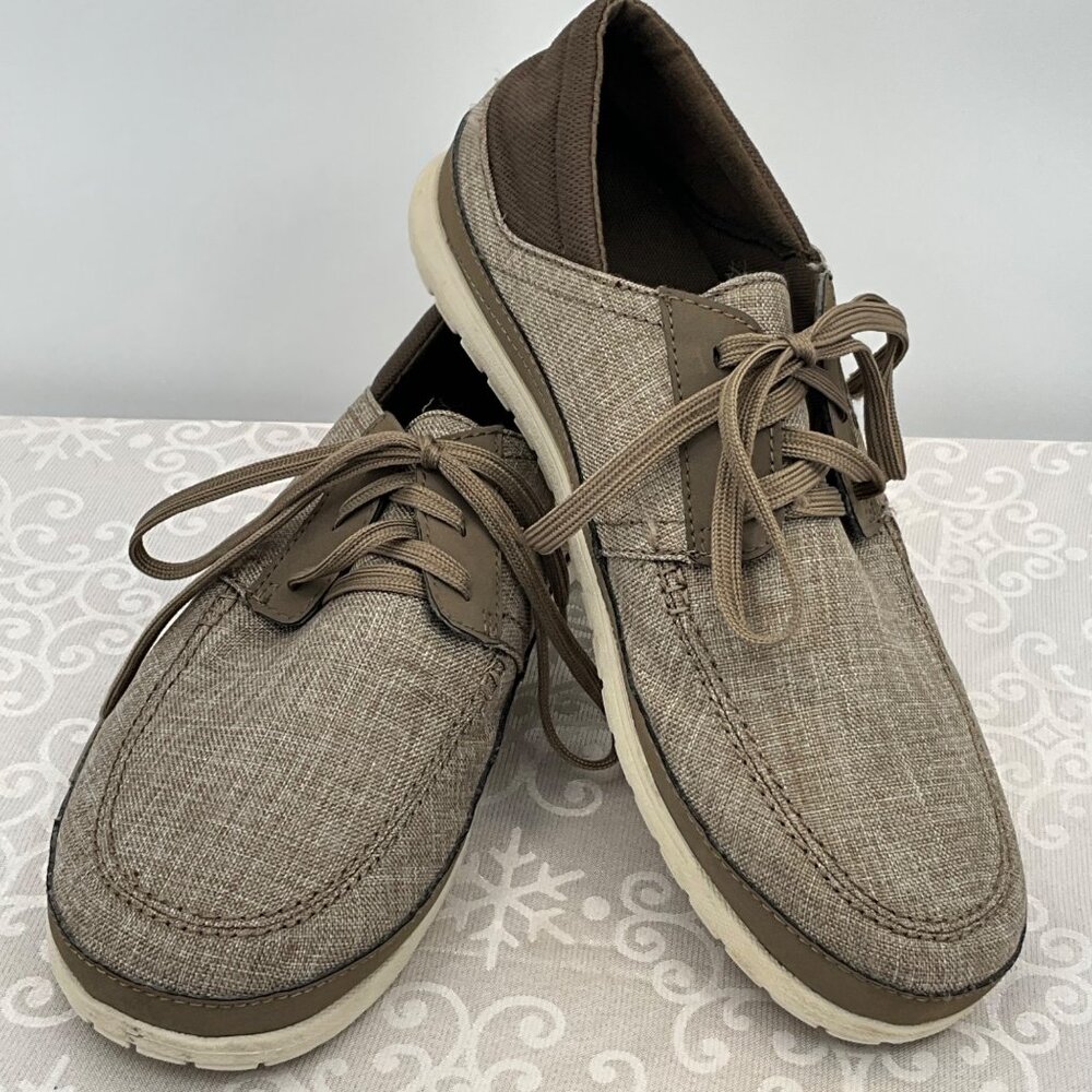 Mens Crocs M12 Linen Casual Lace-Up Loafers‎ #204837